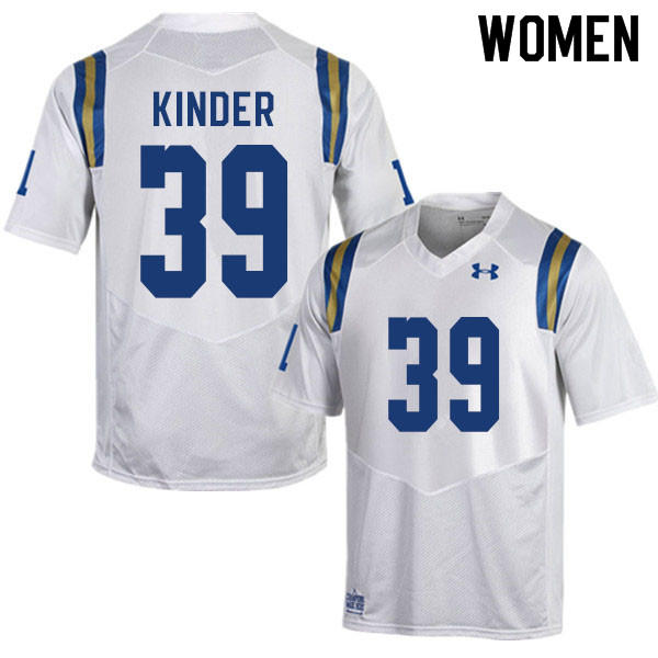 Women #39 Cole Kinder UCLA Bruins College Football Jerseys Sale-White - Click Image to Close